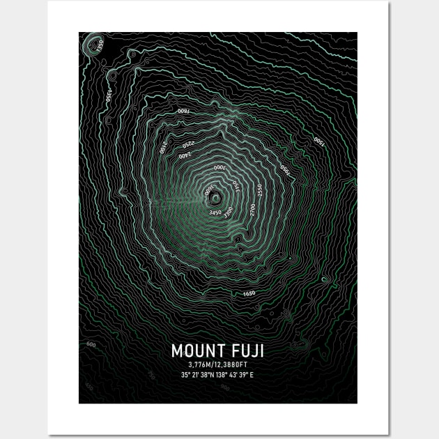 Mount Fuji Topographic Map Wall Art by MapCarton